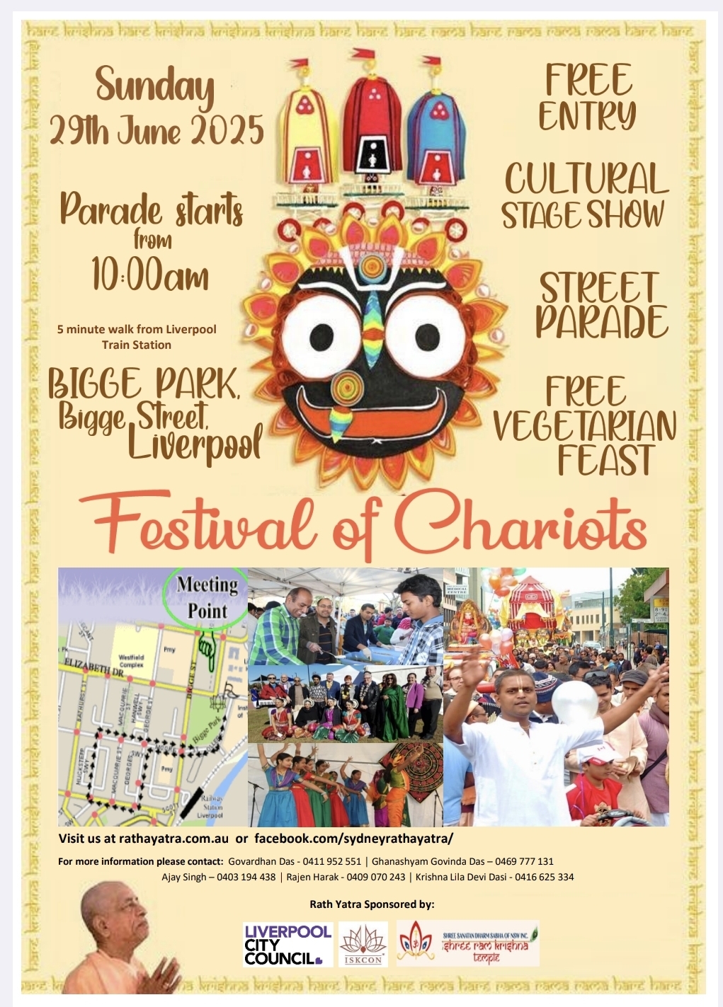 PRESS RELEASE: Celebrate Culture, Colour and Consciousness: Ratha Yatra Festival Comes to Liverpool Experience the Joy of Kirtan, Krishna, and Community with ISKCON Sydney