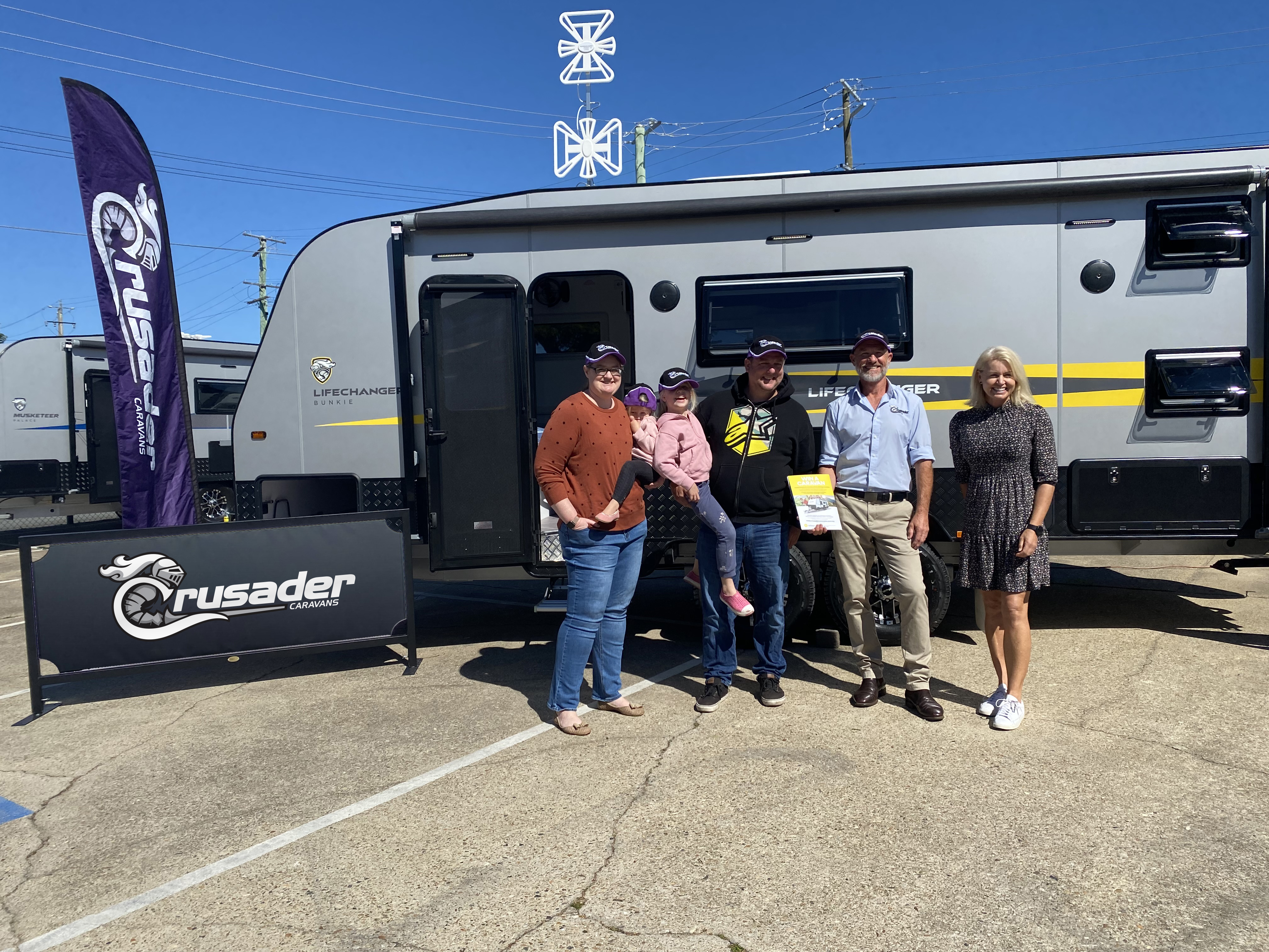 PRESS RELEASE: Karla Gilbert handed over a brand-new Crusader Caravan  to the lucky prize winner!
