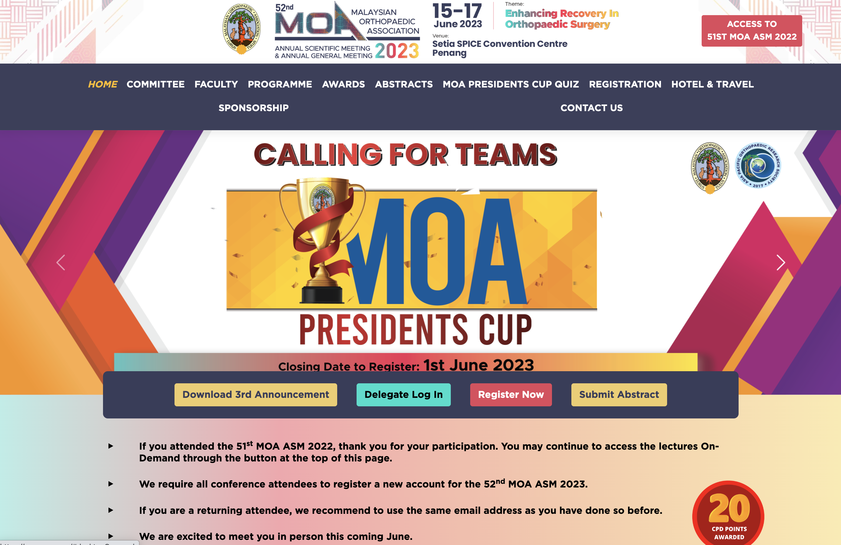 PRESS RELEASE: Munjed Al Muderis to speak at the 52nd Malaysian Orthopaedic Association Annual Scientific Meeting 2023
