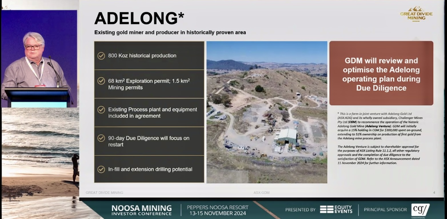 PRESS RELEASE: GDM Chairman Addresses Noosa Mining Conference