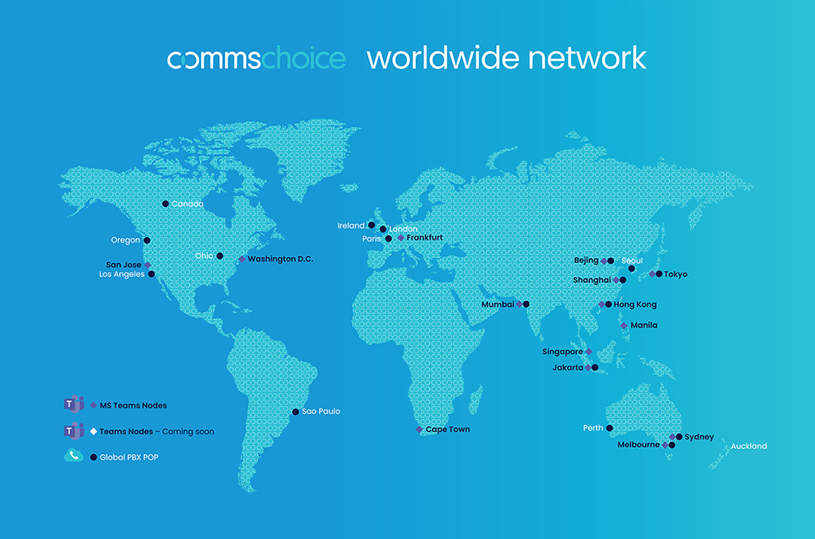 PRESS RELEASE: Global cloud communications provider CommsChoice expands Microsoft Teams Direct Routing Nodes to Mumbai, Jakarta and Cape Town