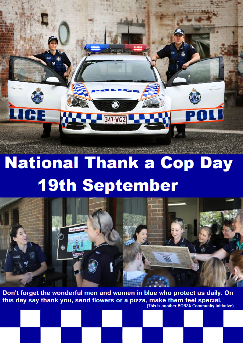 PRESS RELEASE: National Thank a Cop Day- 19th September