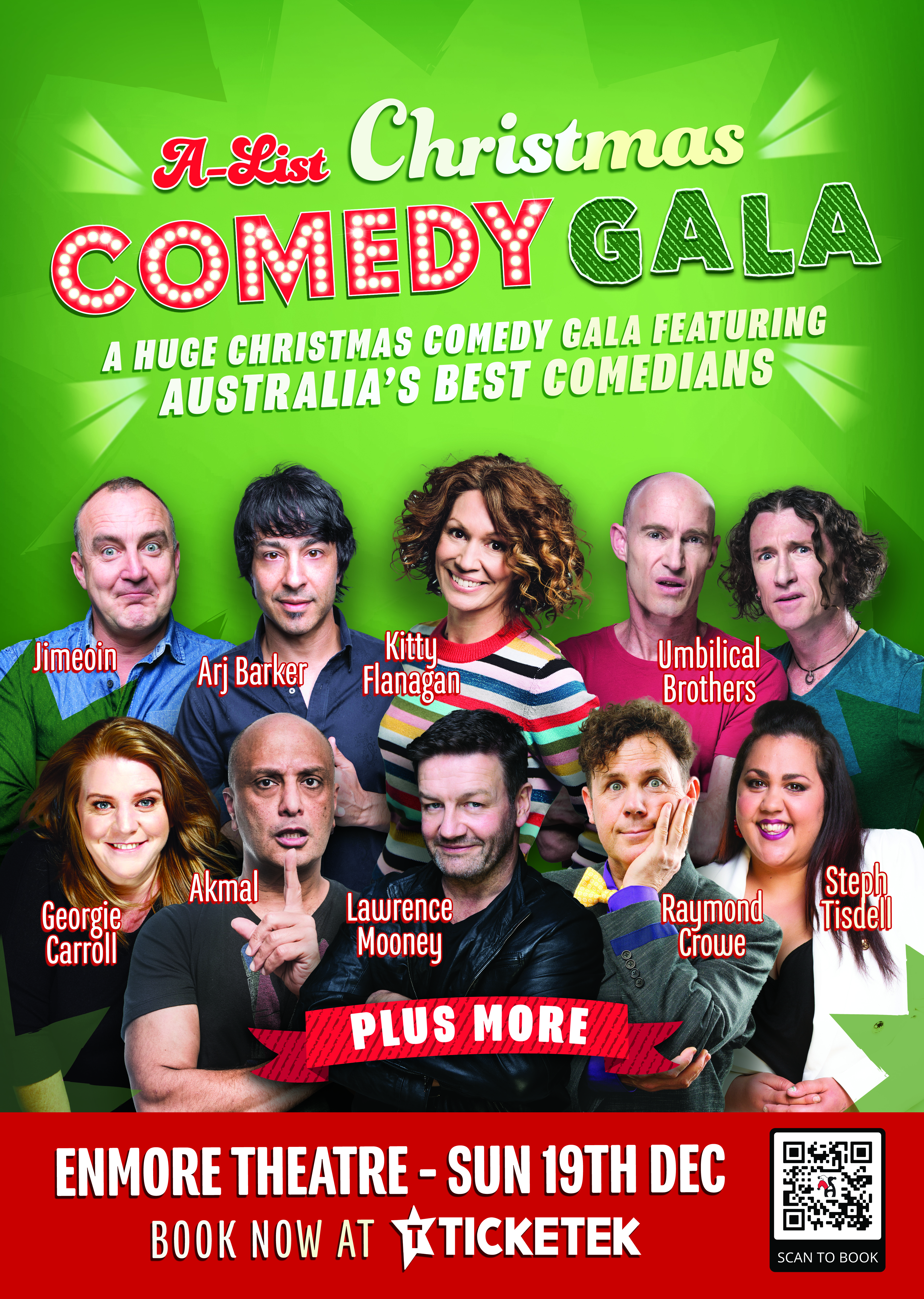 PRESS RELEASE: SEVENTEEN ARTISTS HIT THE STAGE AT THE ENMORE NEXT WEEK FOR A MASSIVE COMEDY CHRISTMAS GALA!