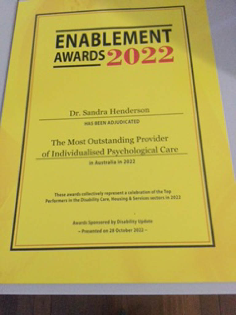 PRESS RELEASE: Critical NDIS gaps highlighted by the winner of “The Most Outstanding Provider of Individualised Psychological Care in Australia in 2022.”