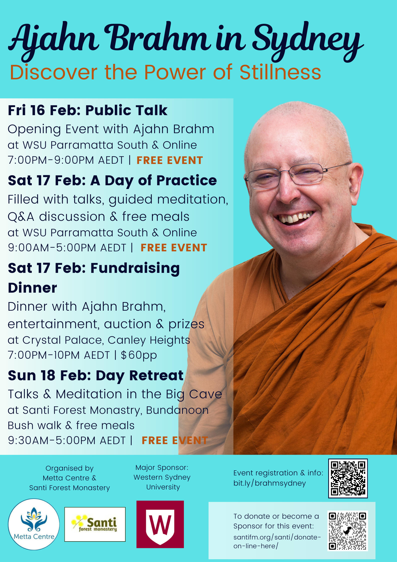 PRESS RELEASE: Ajahn Brahm —World renowned meditation master in Sydney to support new Buddhist nuns residency