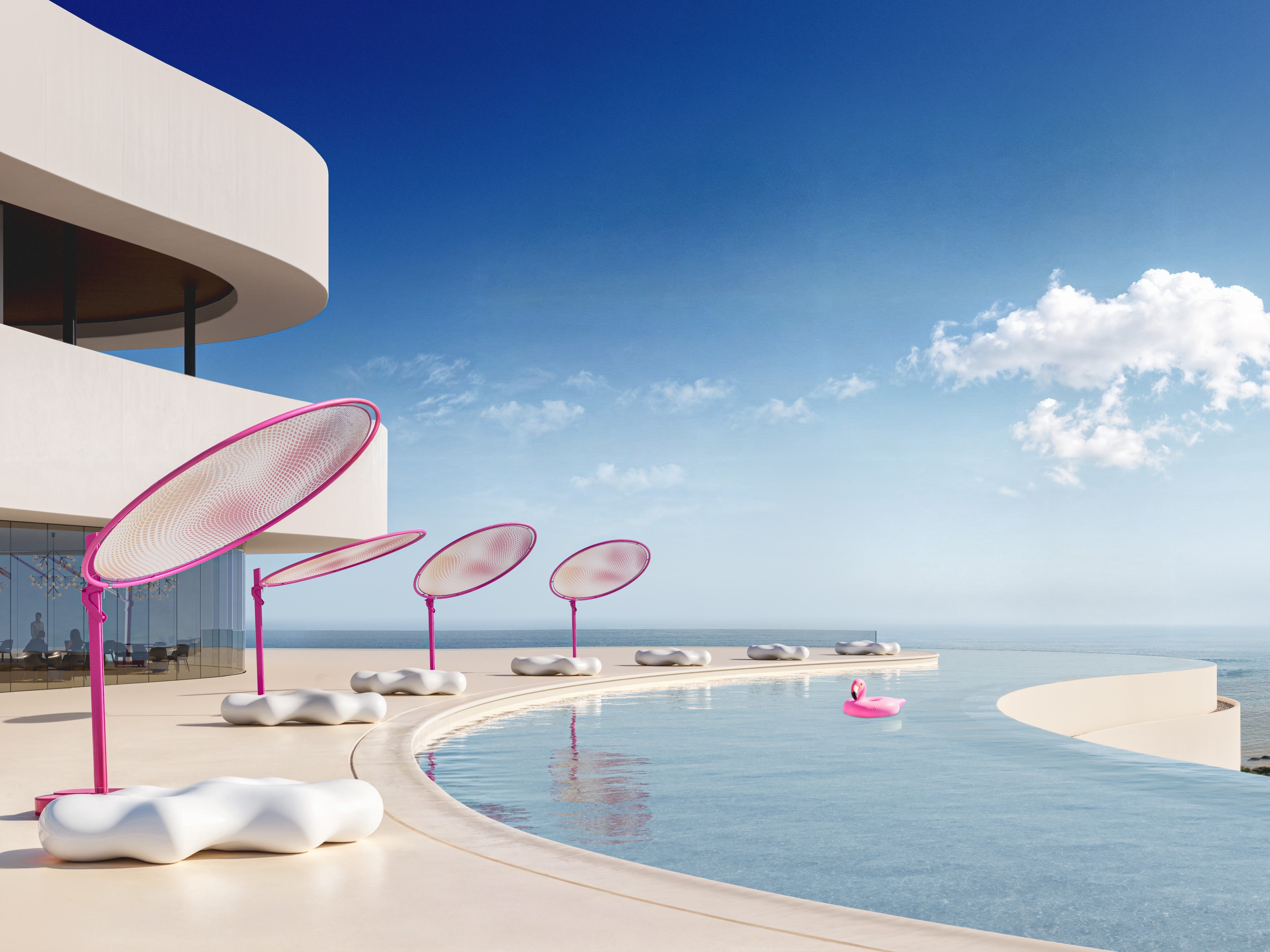 PRESS RELEASE: Introducing the eye-catching pink shade umbrella designed in collaboration with renowned designer Karim Rashid